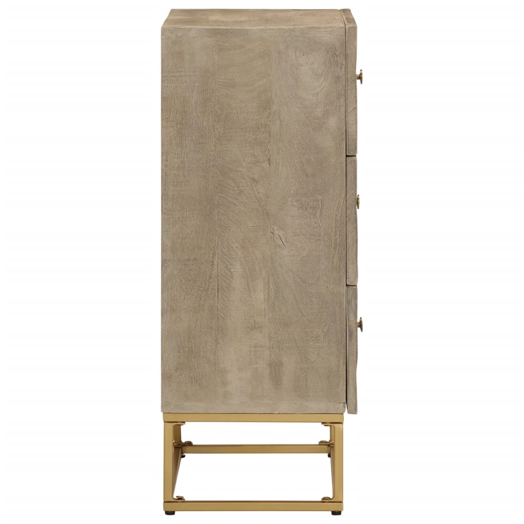 Nachttisch 40x30x50 cm Massivholz Mango und Eisen