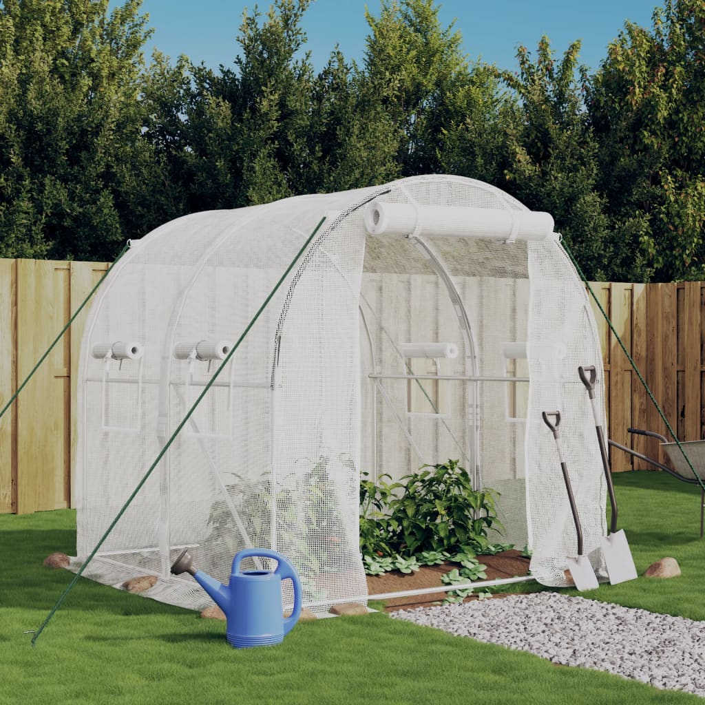 Gewächshaus mit Stahlrahmen Weiß 8 m² 4x2x2 m