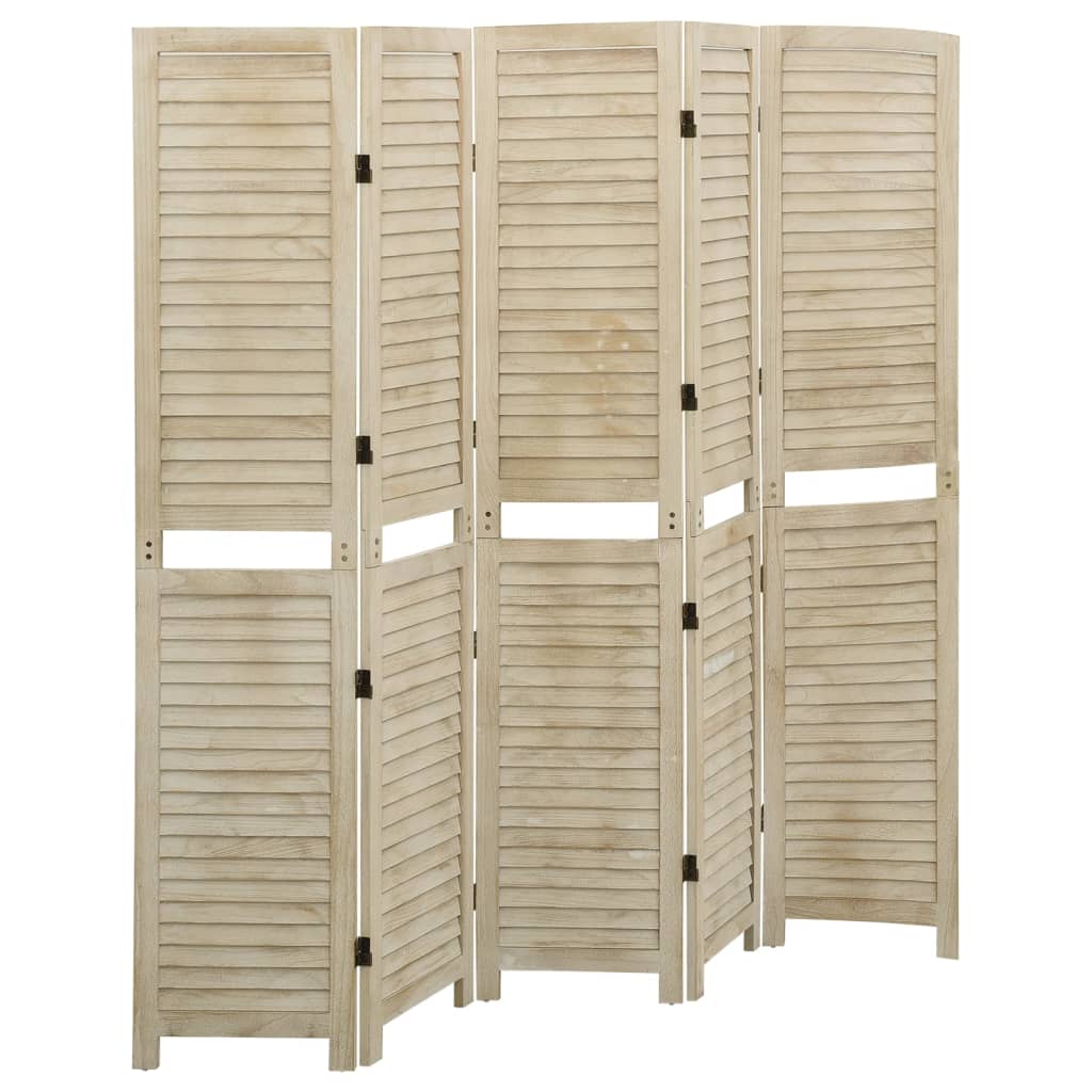 4-tlg. Raumteiler 140x165 cm Massivholz Paulownia
