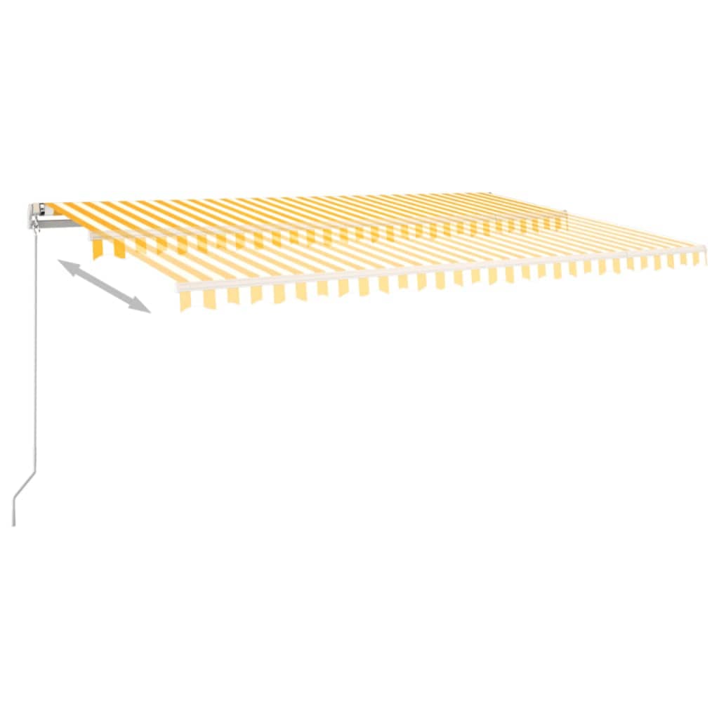 Markise Manuell Einziehbar mit LED 300x250 cm Blau und Weiß