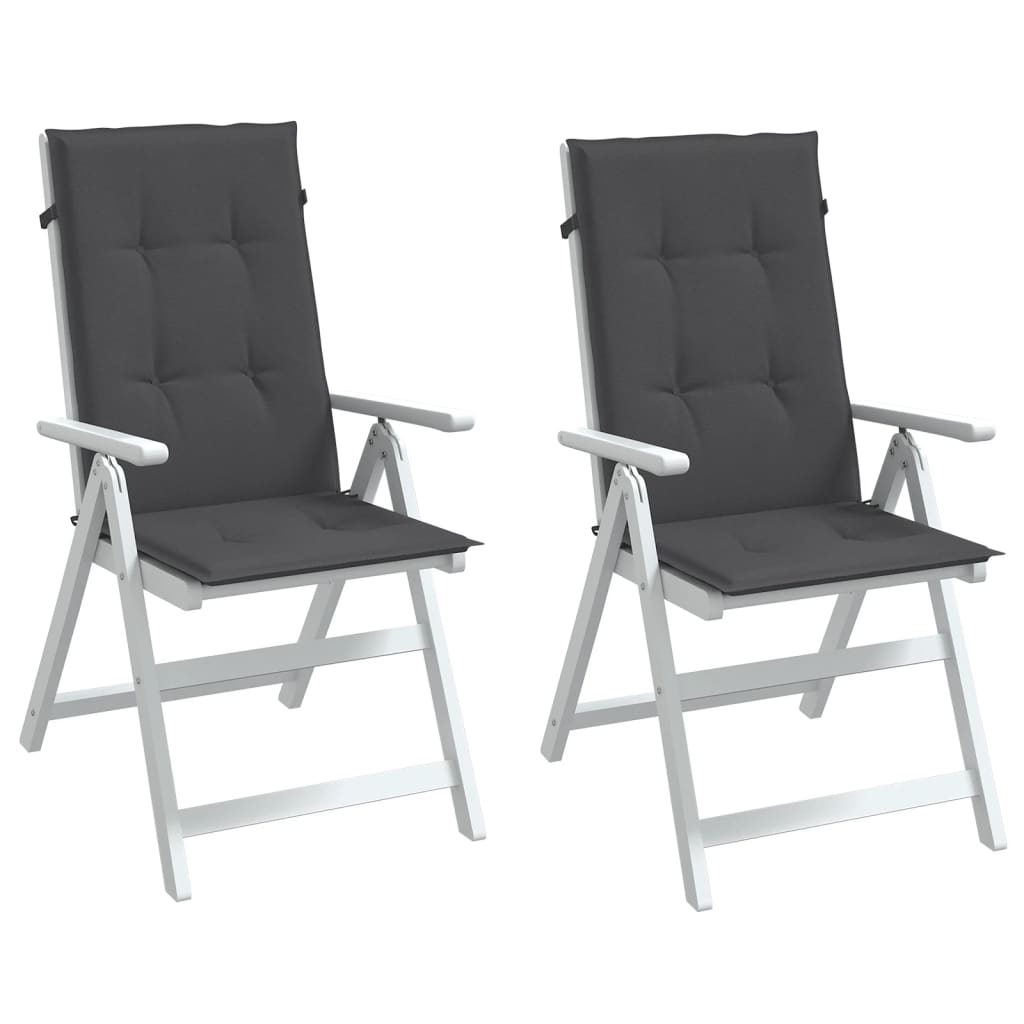 Hochlehner-Auflagen 2 Stk. Melange Anthrazit 120x50x7cm Stoff