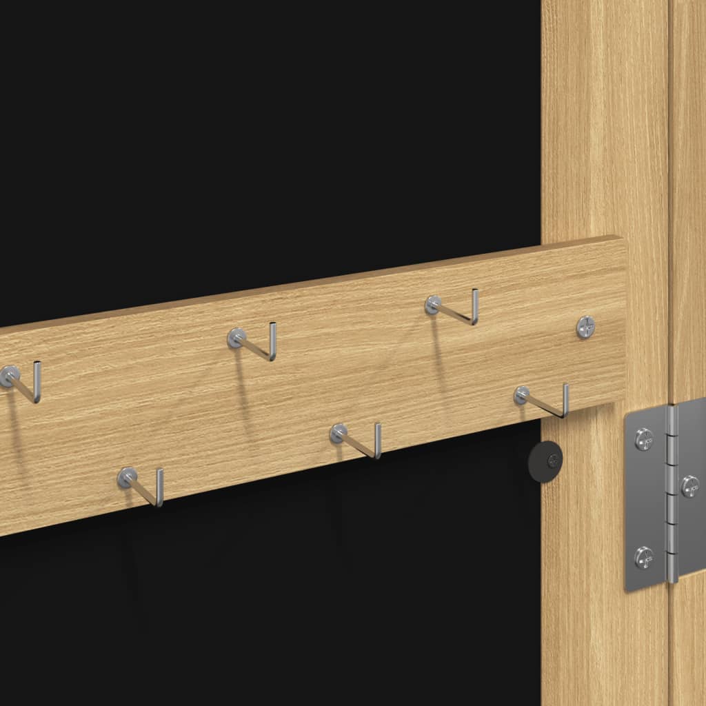 Schmuckschrank mit Spiegel Wandmontage Weiß 30x8,5x106 cm