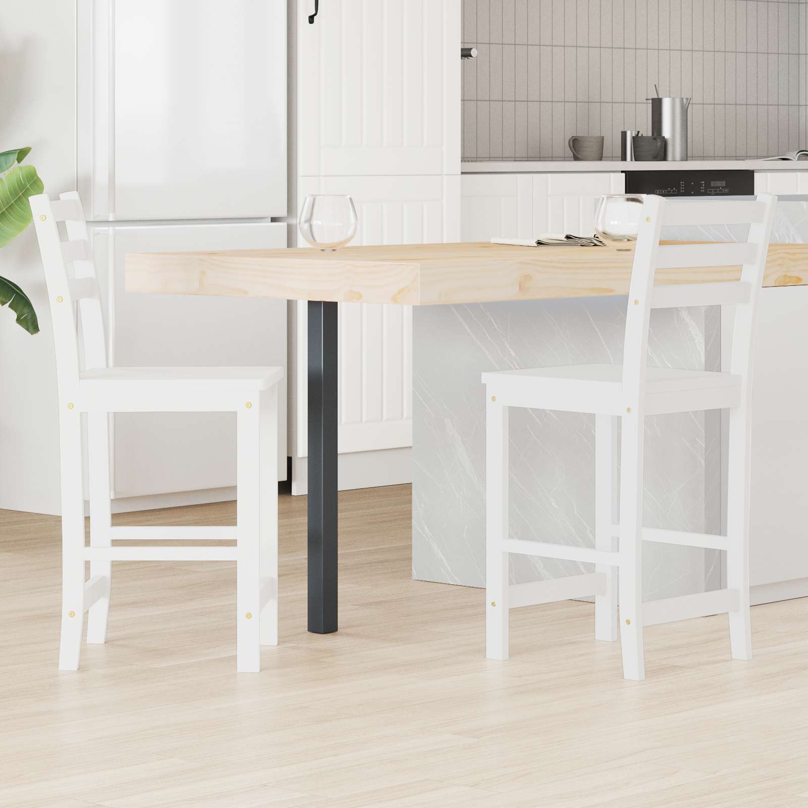 Esszimmerstühle 2 pcs Hellbraun 40 x 47,5 x 99,5 cm