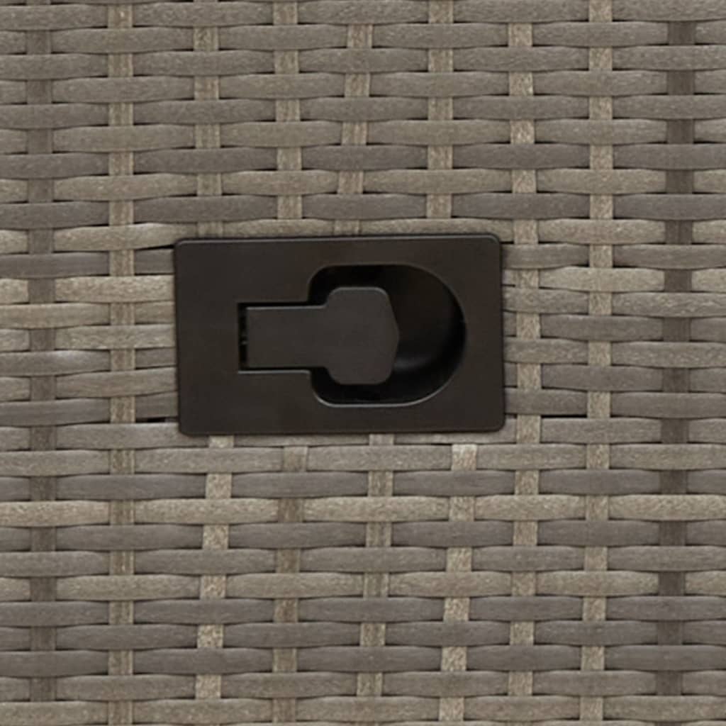 Gartensessel Verstellbar mit Kissen Schwarz Poly Rattan