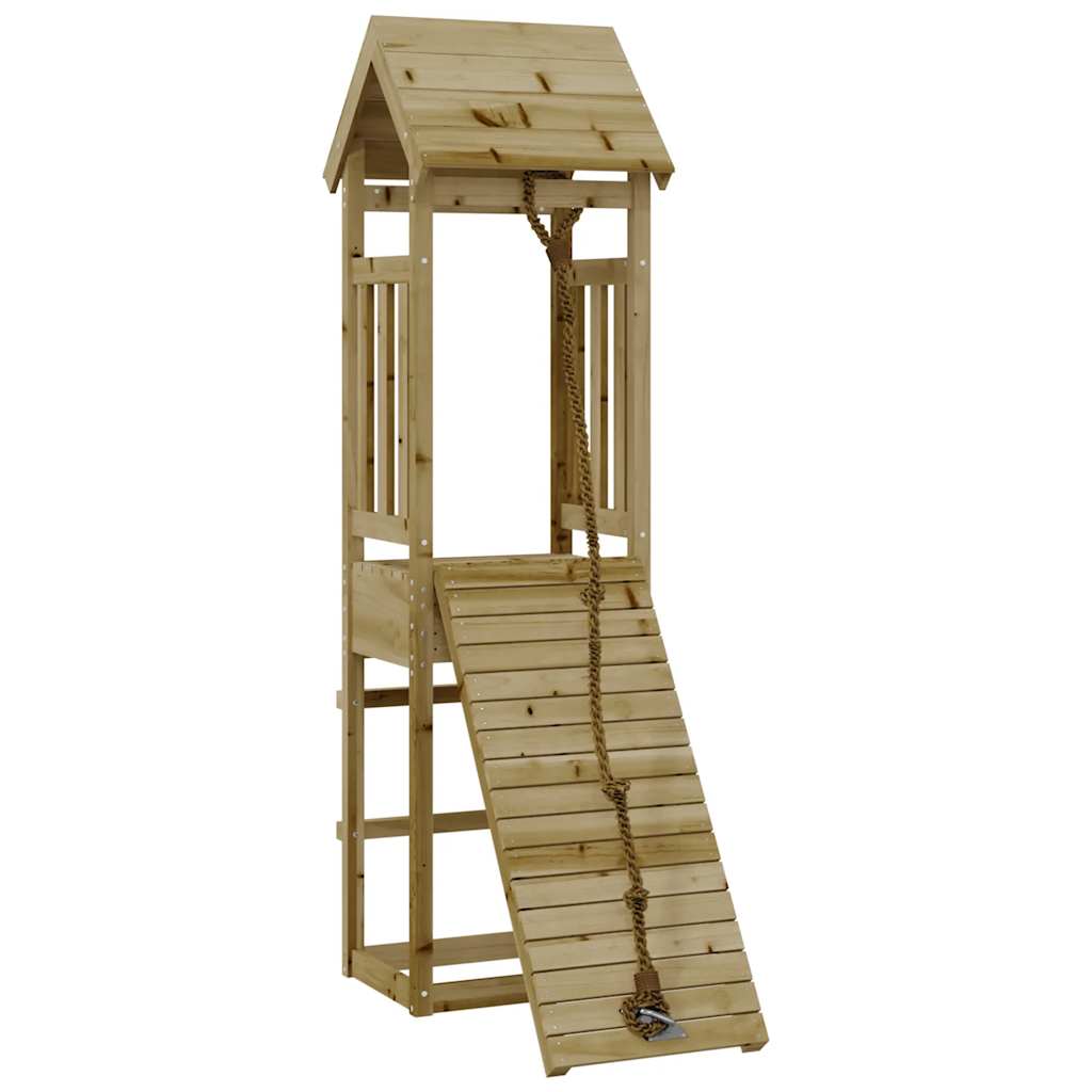 Spielturm mit Kletterwand Massivholz Kiefer