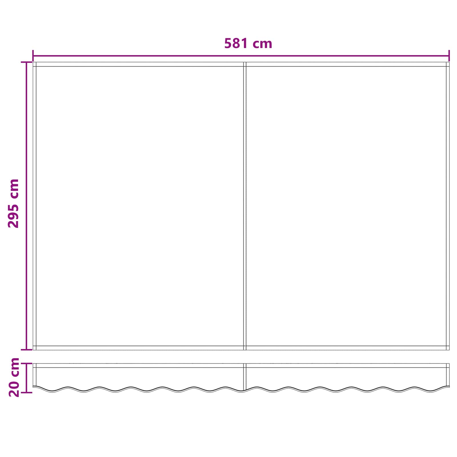 Markise Manuell Einziehbar mit LED 300x250 cm Blau und Weiß