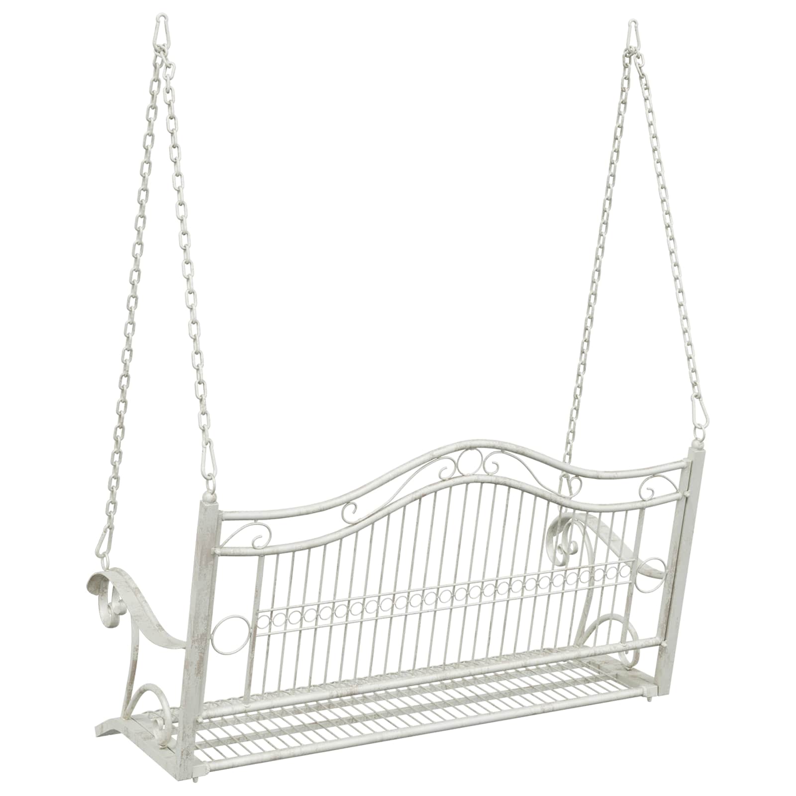 Schaukelbank Stahl 71 x 75 x 59 cm Antik Weiß