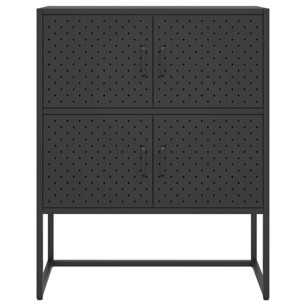 Highboard Schwarz 80x35x135 cm Stahl