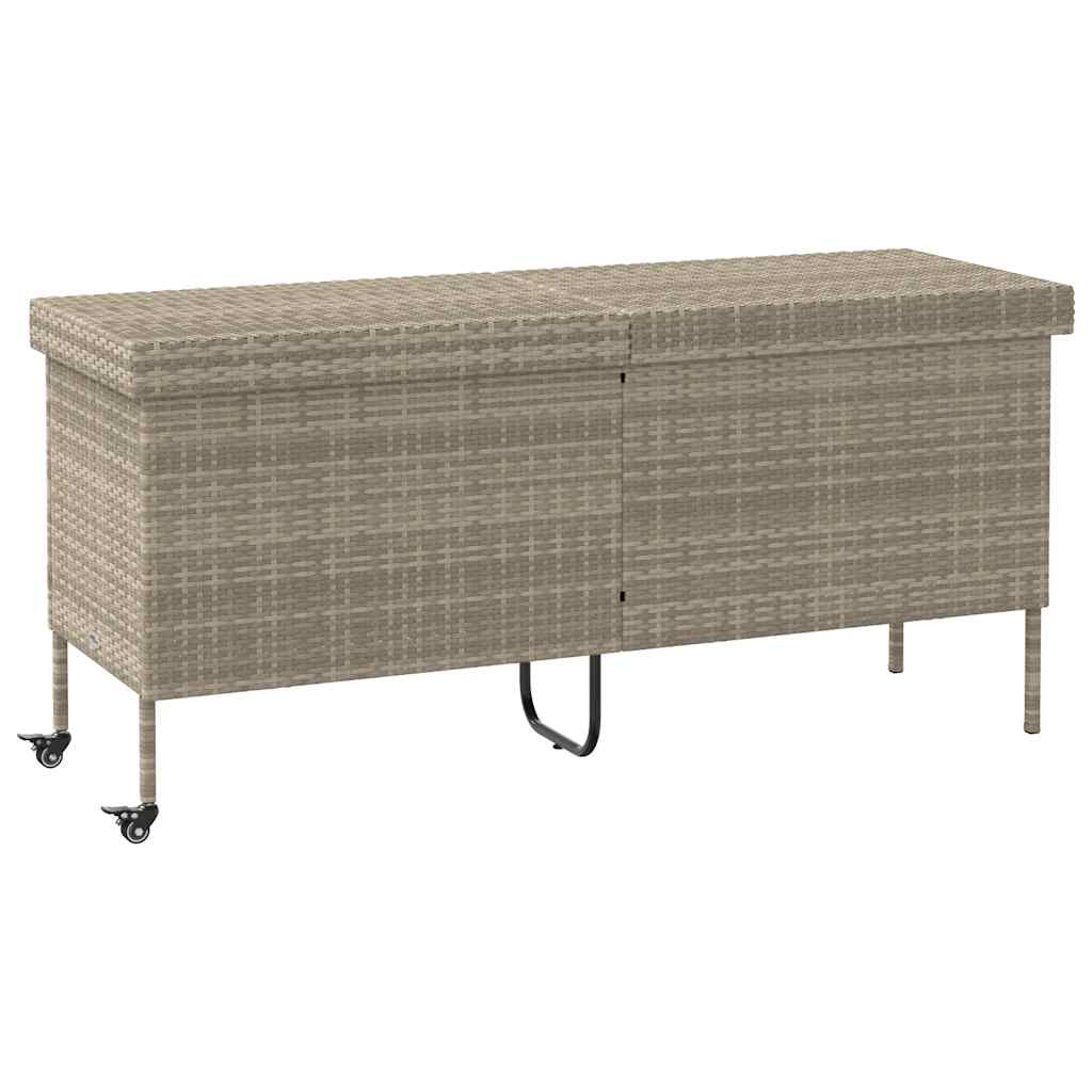 Gartentruhe mit Rollen Schwarz 110x55x73 cm Poly Rattan