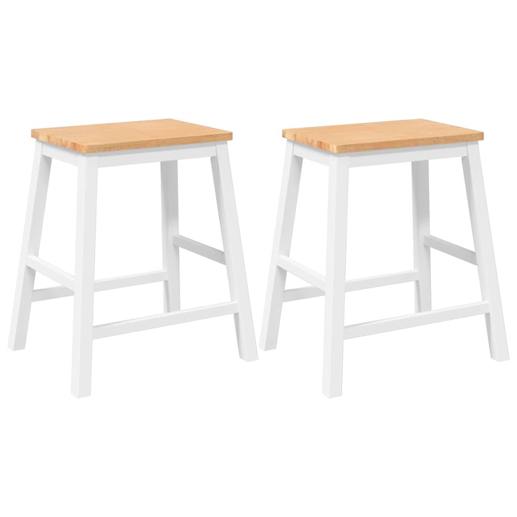 Barstühle mit Kissen 2 Stk. Braun Massivholz Gummibaum