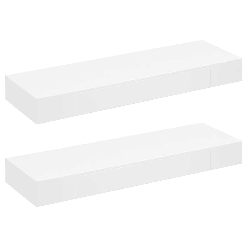 Wandregal mit Schublade MDF Weiß