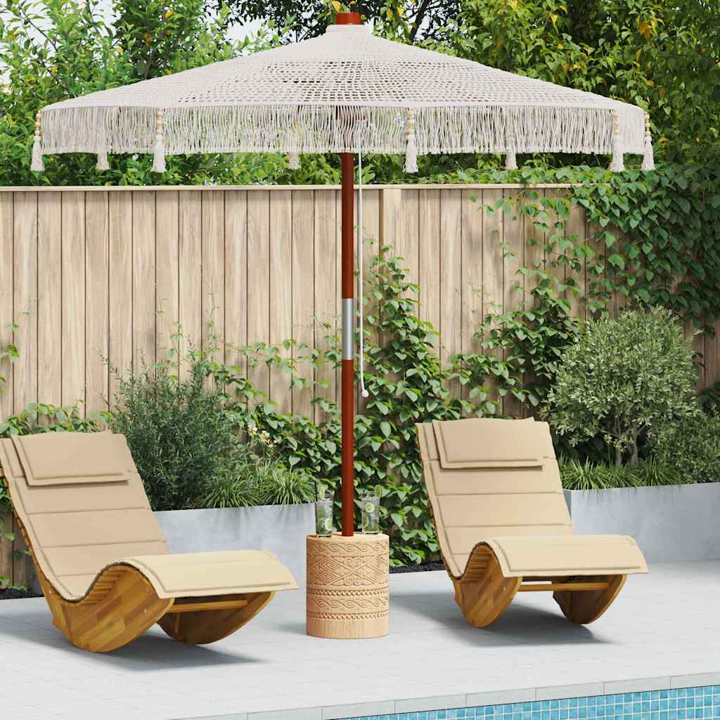 Macrame Sonnenschirm Creme 190 x 190 x 260 cm