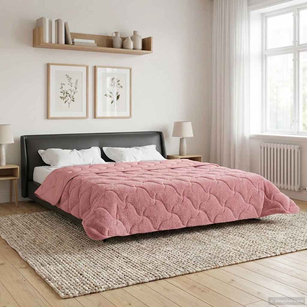 Sommerdecke Anthrazit 135 x 200 cm Mikrofaser und Teddy-Fleece