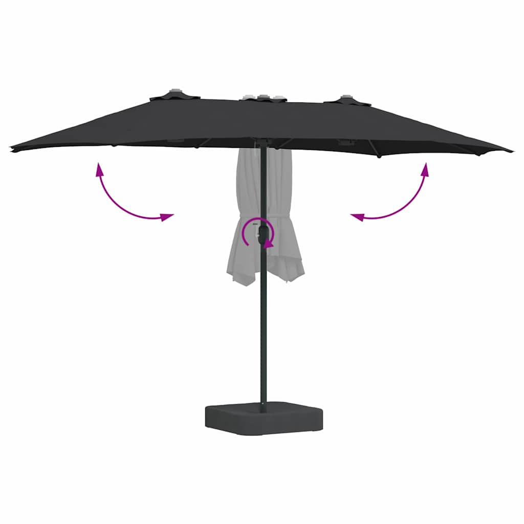 Garten-Sonnenschirm Sand 385 x 209 x 244 cm Polyester und Stahl