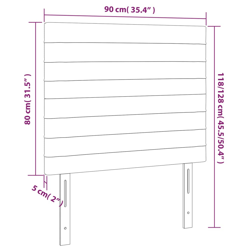 Kopfteil Hellgrau 80x5x118/128 cm Stoff