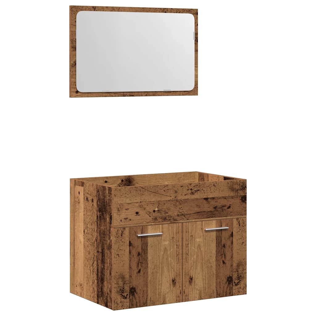 2-tlg. Badmöbel-Set Weiß Holzwerkstoff