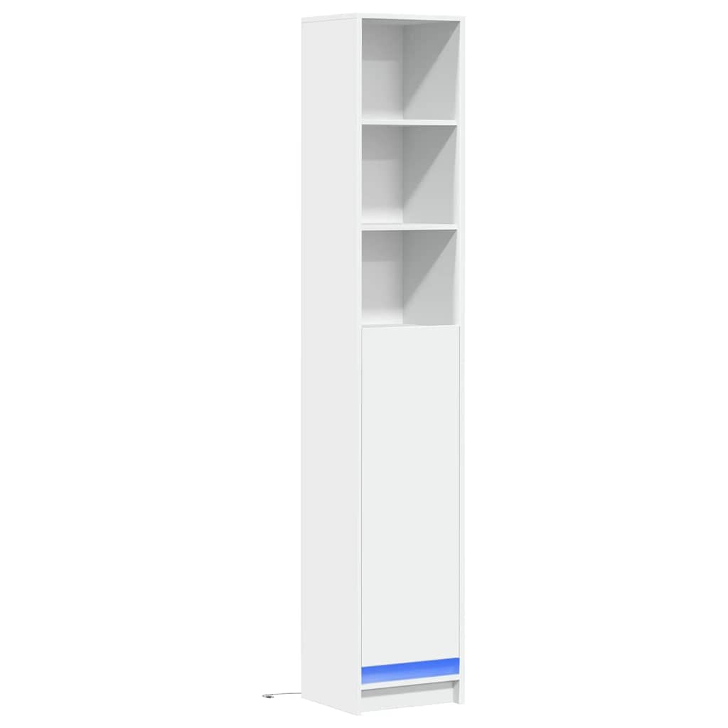 Highboard mit LED-Beleuchtung Weiß 69x32,5x200 cm Holzwerkstoff