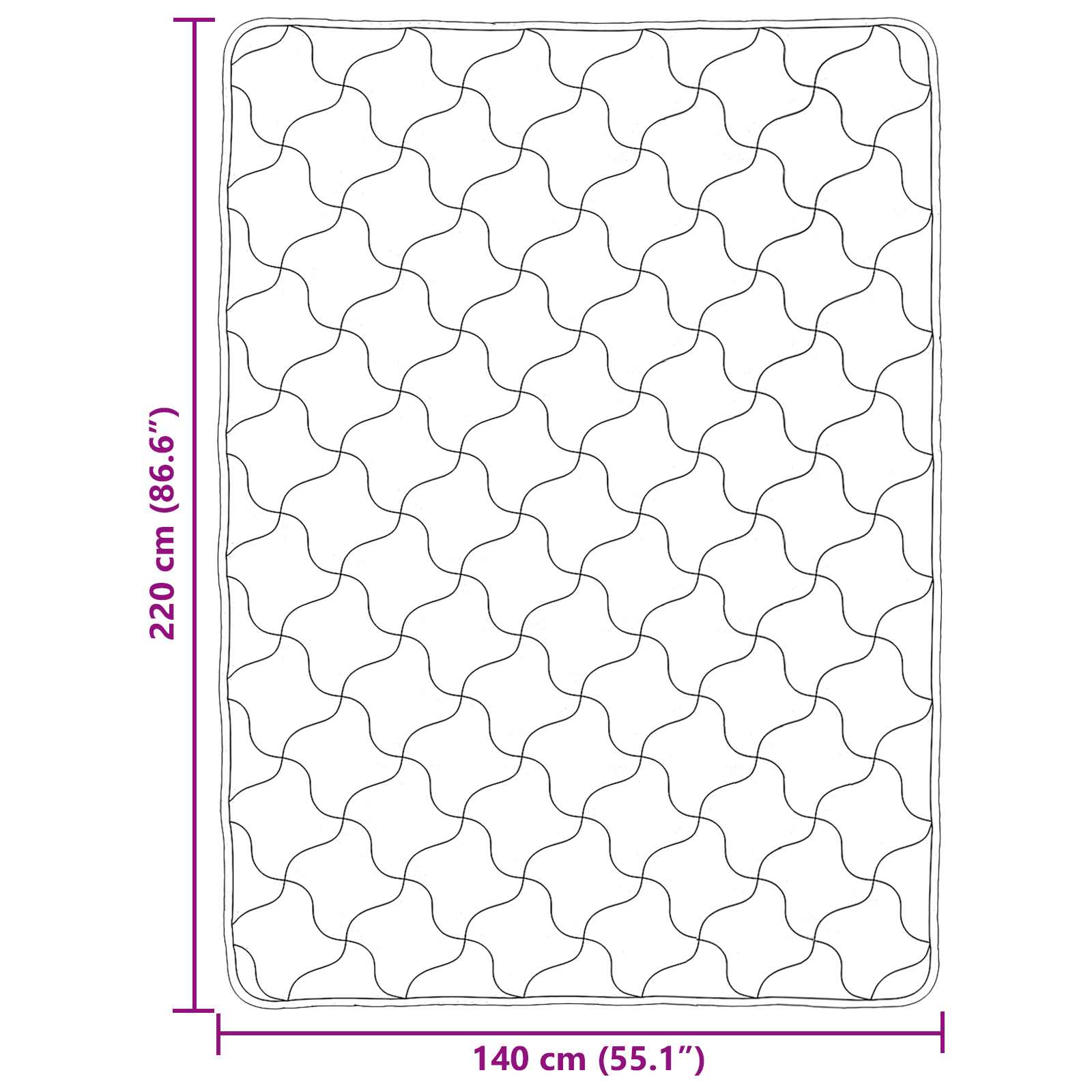 Ganzjahresbettdecke Gepolstert Anthrazit 135 x 200 cm