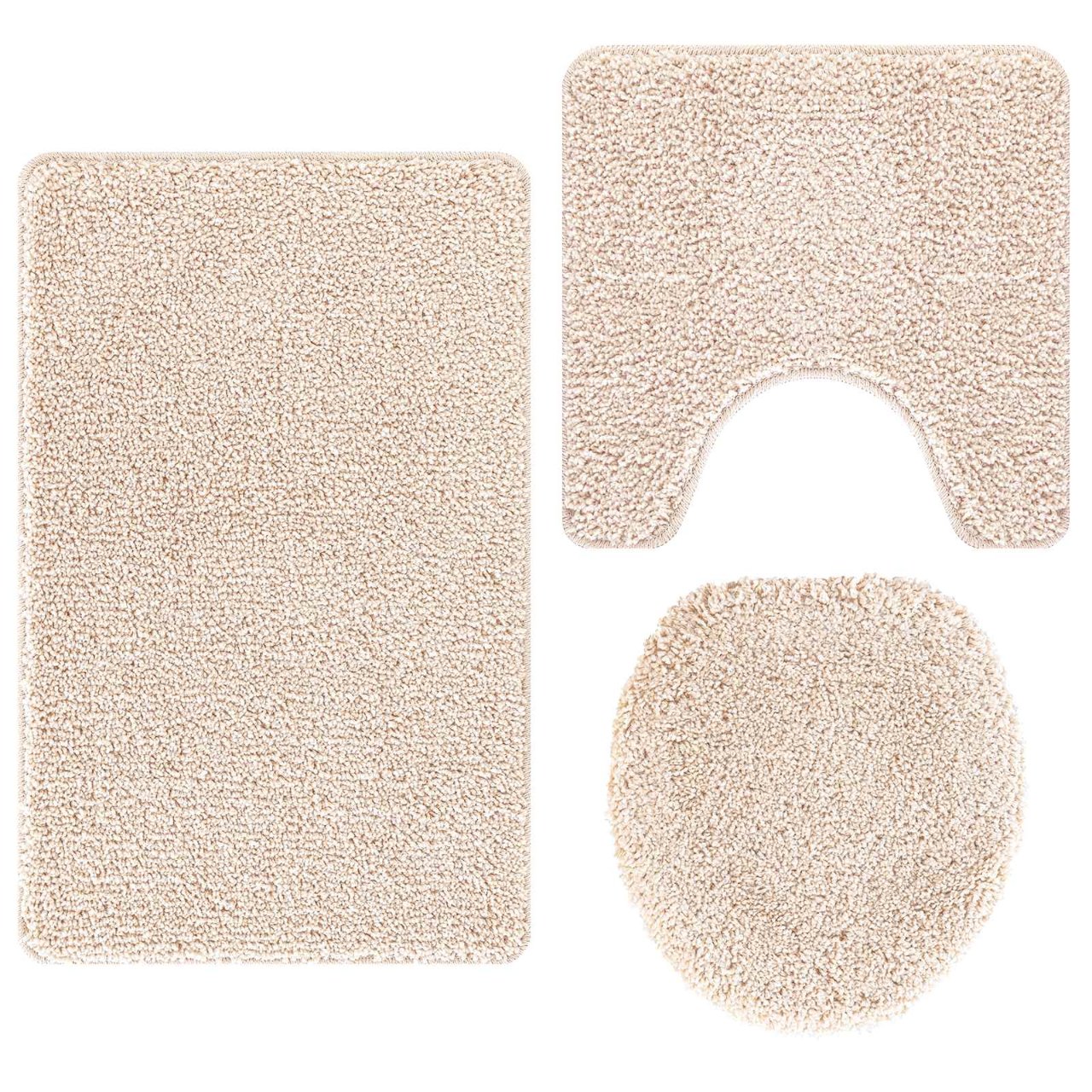 Anti-Rutsch Badematten-Set 3 pcs Grau PP