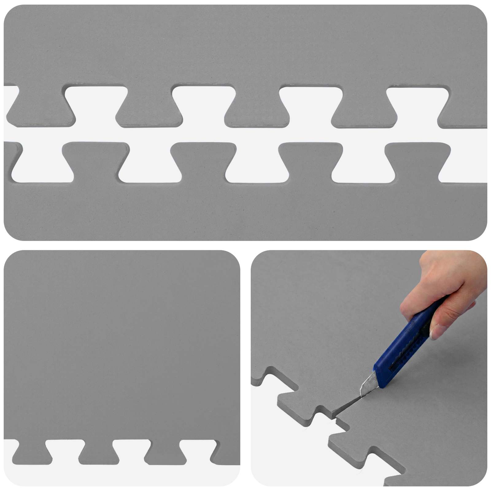 Pool Bodenteppich 6 pcs Schwarz 2,16 ㎡ EVA-Schaum