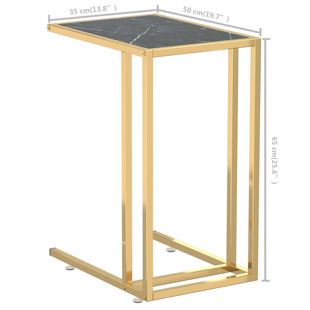 Computer-Beistelltisch Schwarz 50x35x65 cm Hartglas