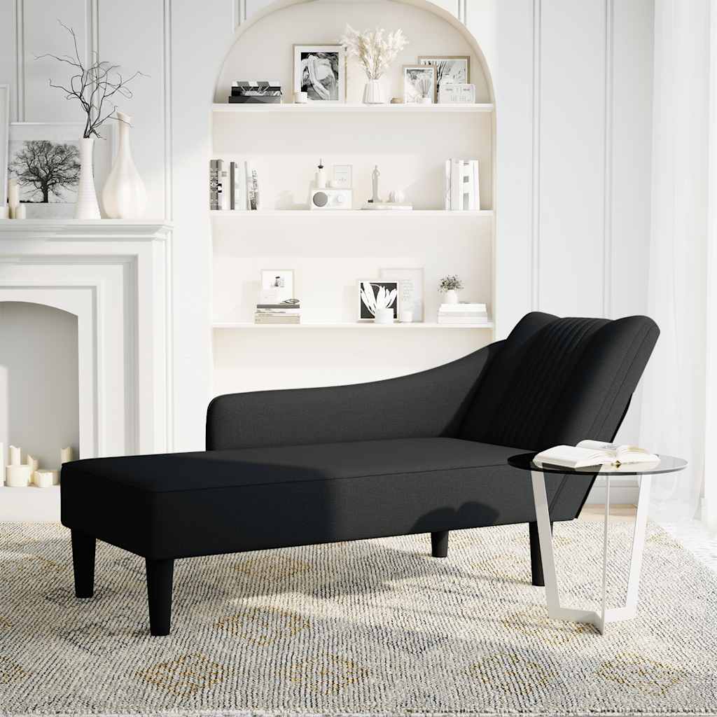 Chaiselongue mit Rechter Armlehne Hellgrau Stoff