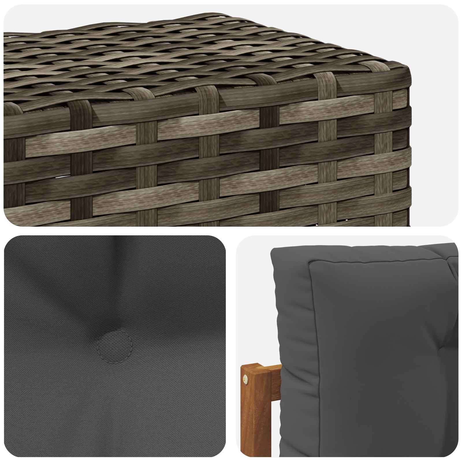 2 Stück Outdoor-Sofa Natur