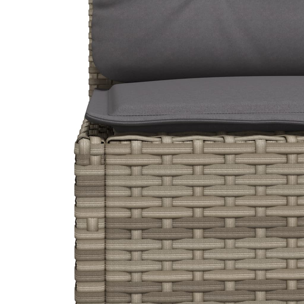 10-tlg. Garten-Sofagarnitur mit Kissen Beige Poly Rattan