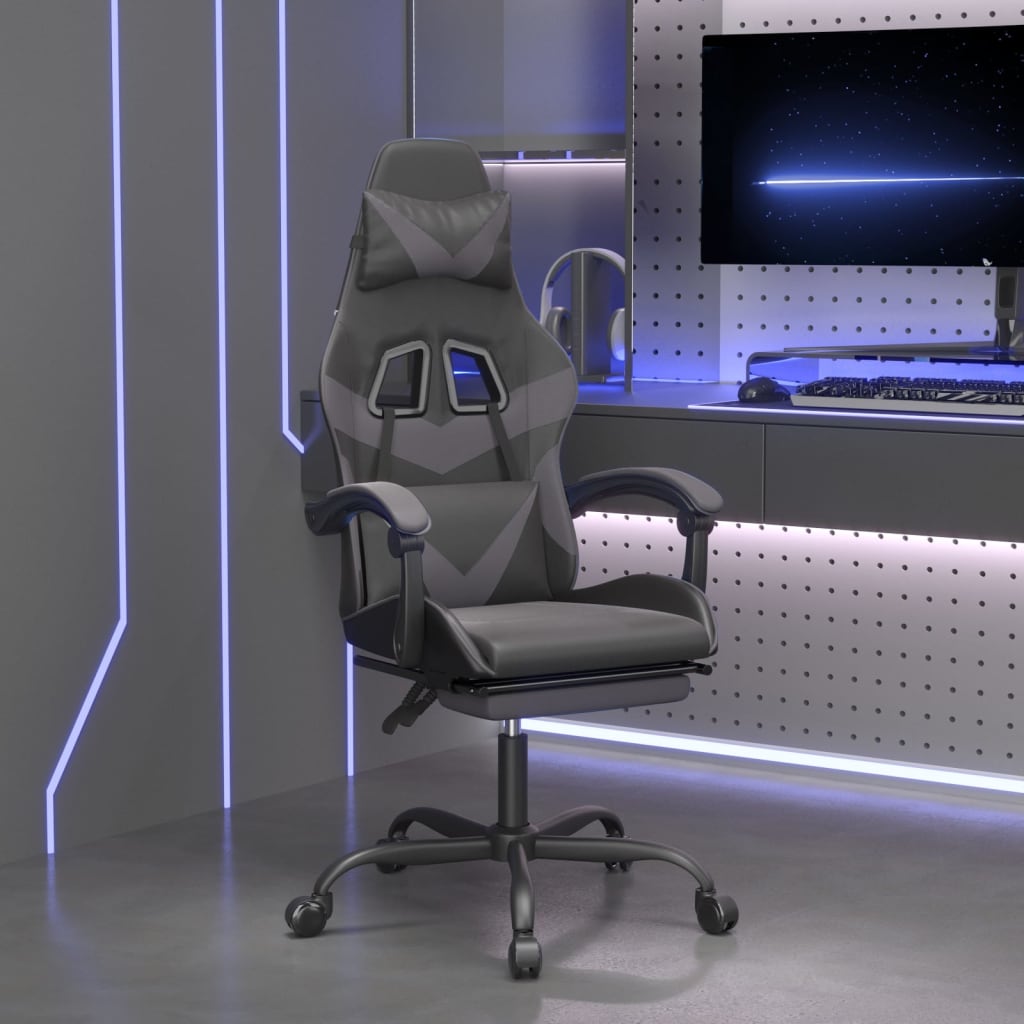 Gaming-Stuhl Drehbar Schwarz und Rot Kunstleder