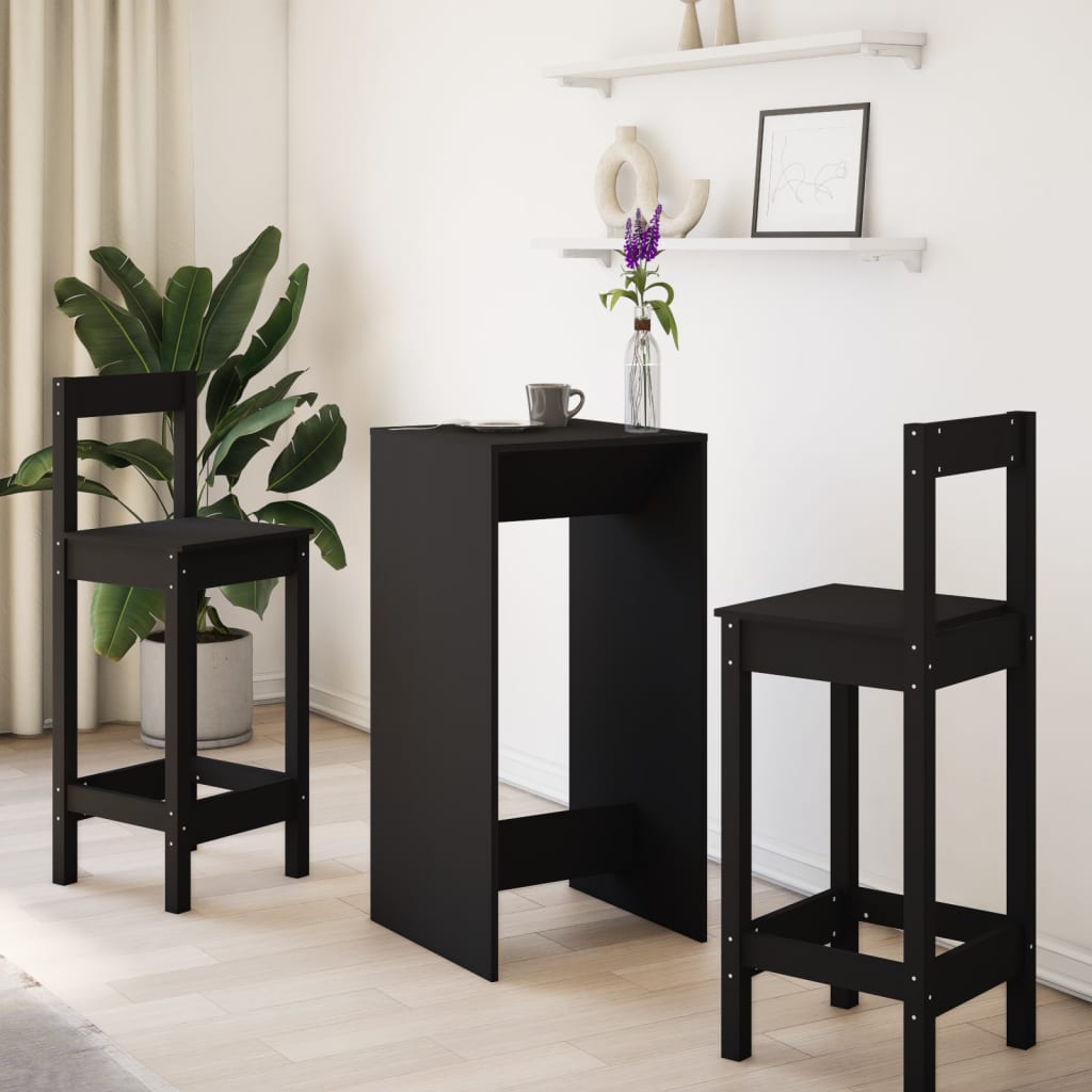 Bartisch Schwarz Eichen-Optik 102 x 50 x 103,5 cm Holzwerkstoff