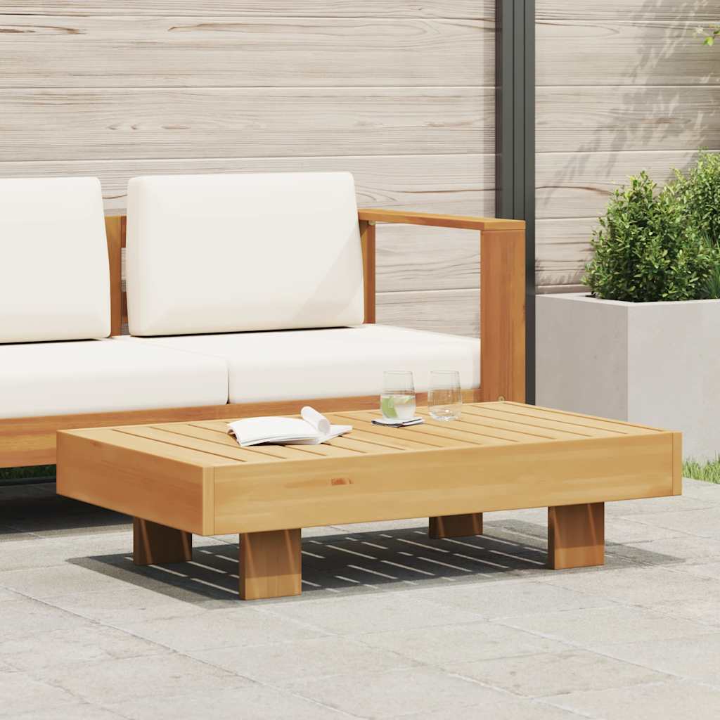 2-tlg. Garten-Lounge-Set mit Cremeweißen Kissen Akazienholz