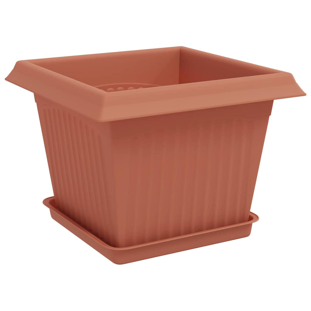 Blumentöpfe 6 pcs Ziegelrot 20 x 20 x 16 cm Kunststoff