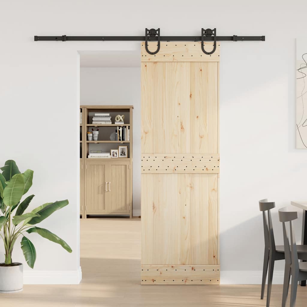 Schiebetürbeschlag-Set 183 cm Stahl Schwarz