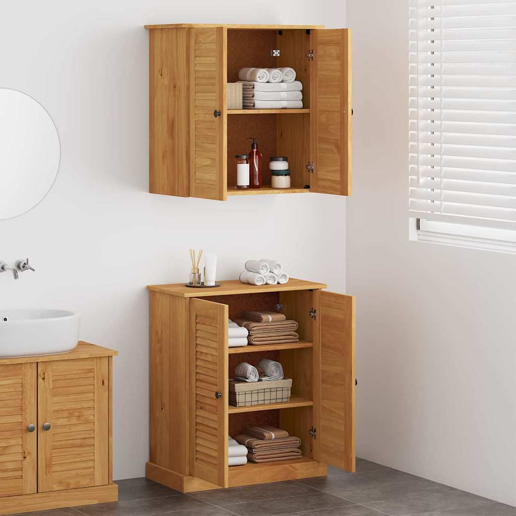 Badezimmermöbel-Set mit Regal VIGO 2 pcs Braun und Honigbraun