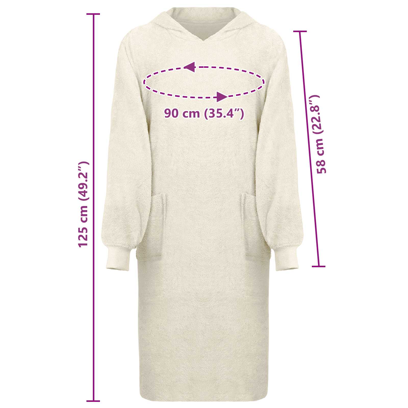 Decken-Hoodie KINN Creme L Baumwolle