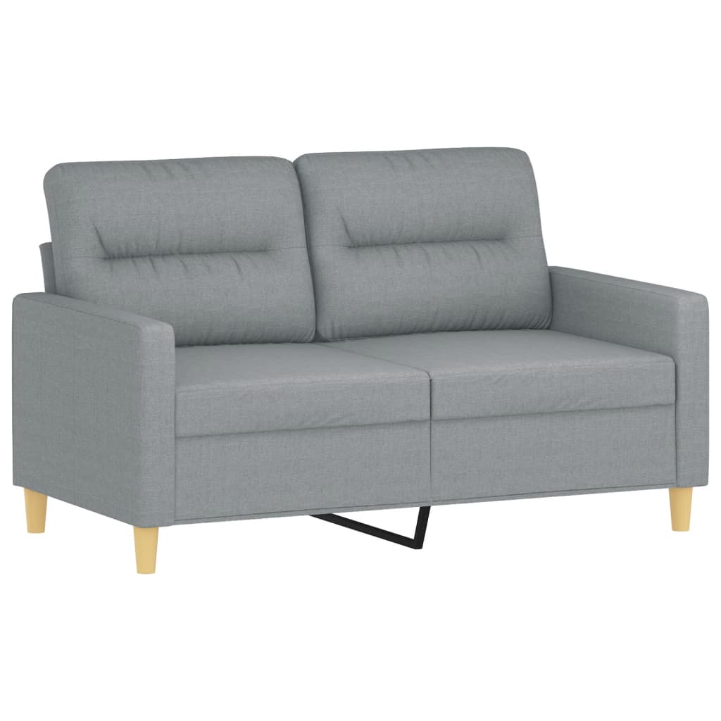 3-tlg. Sofagarnitur mit Kissen Creme Stoff