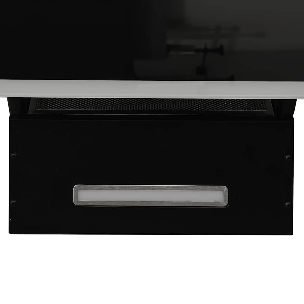 Dunstabzugshaube 60 cm Stahl und Hartglas Schwarz