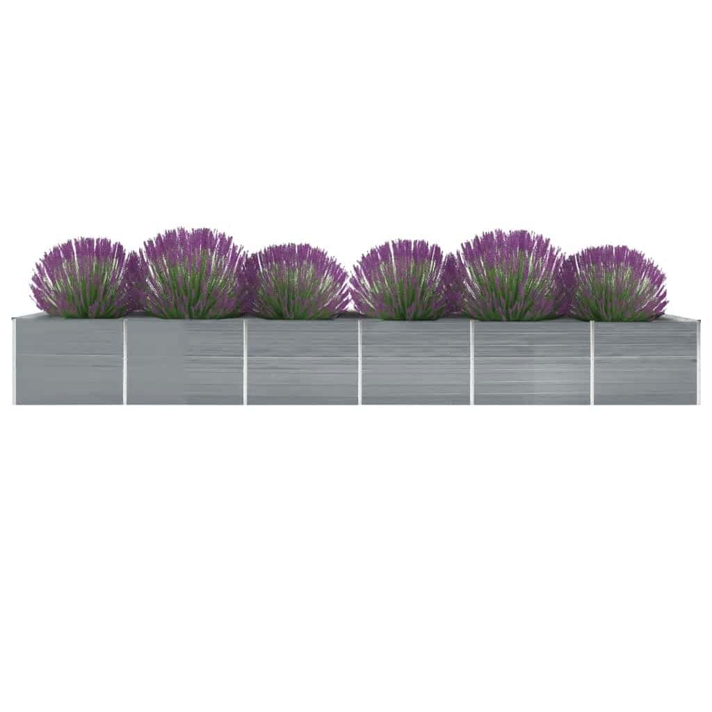 Hochbeet 160 x 80 x 77 cm Verzinkter Stahl Grau