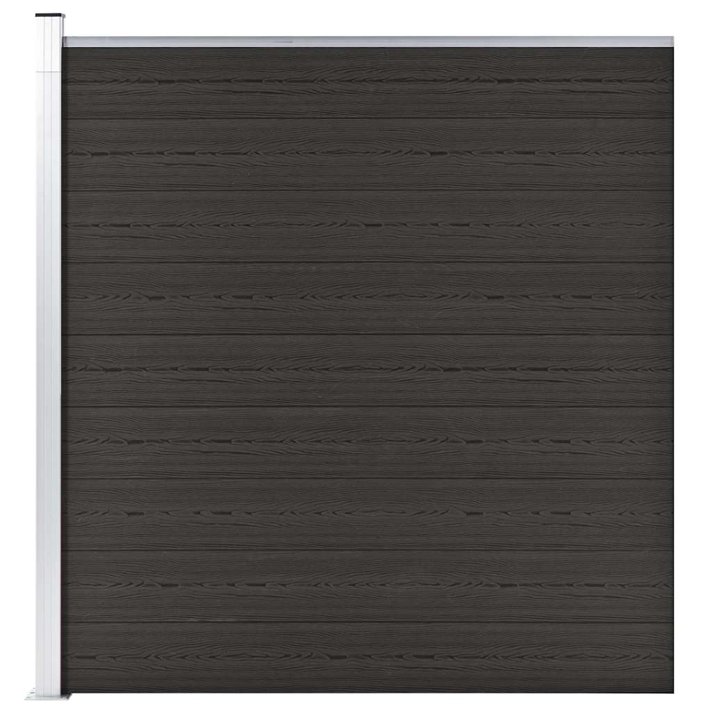 Zaunelement WPC 180x186 cm Schwarz