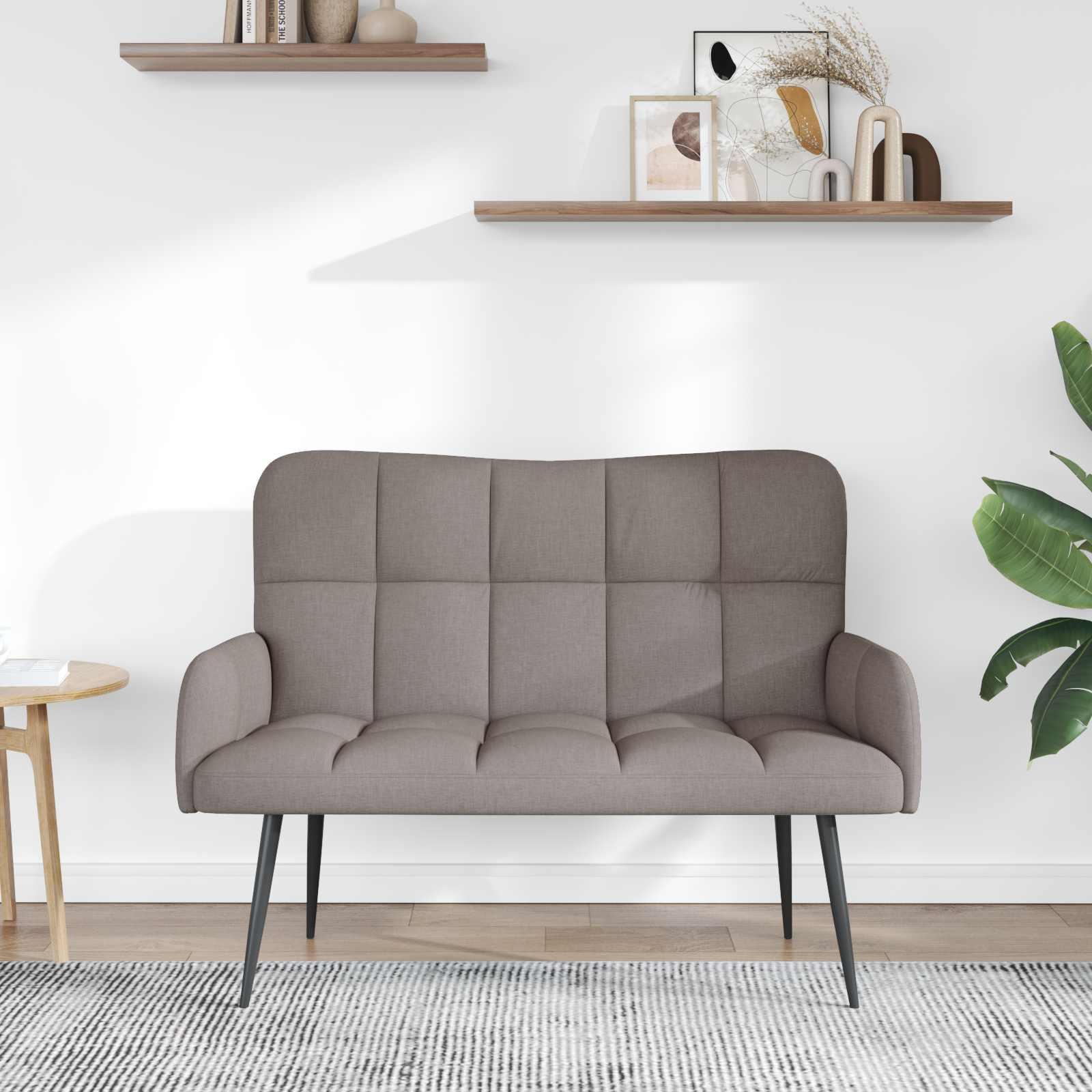 2-Sitzer Sofa Hellgrau 115 x 61 x 87 cm Stoff