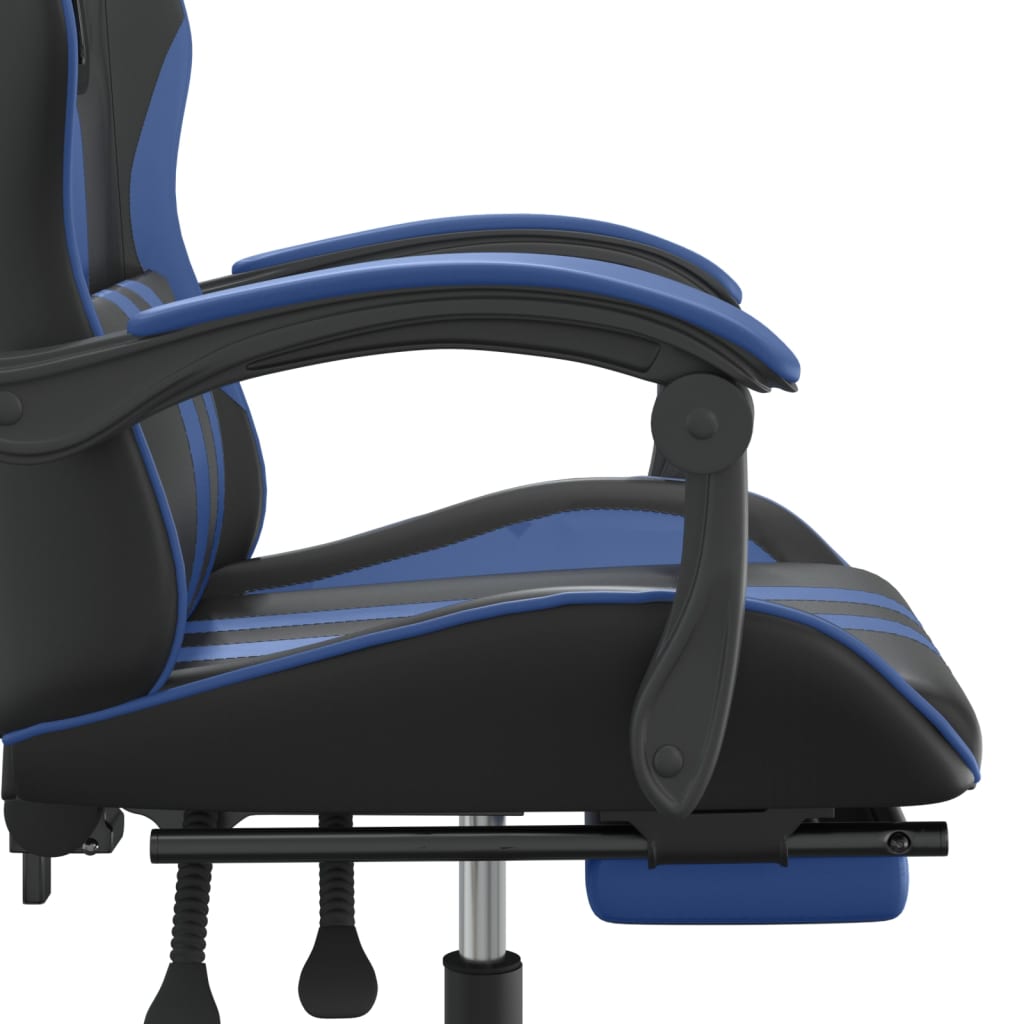 Gaming-Stuhl Drehbar Schwarz und Blau Kunstleder