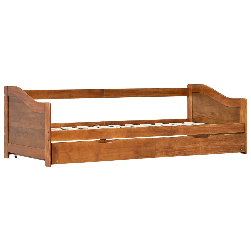 Ausziehsofa Bettgestell Weiß Kiefernholz 90×200 cm