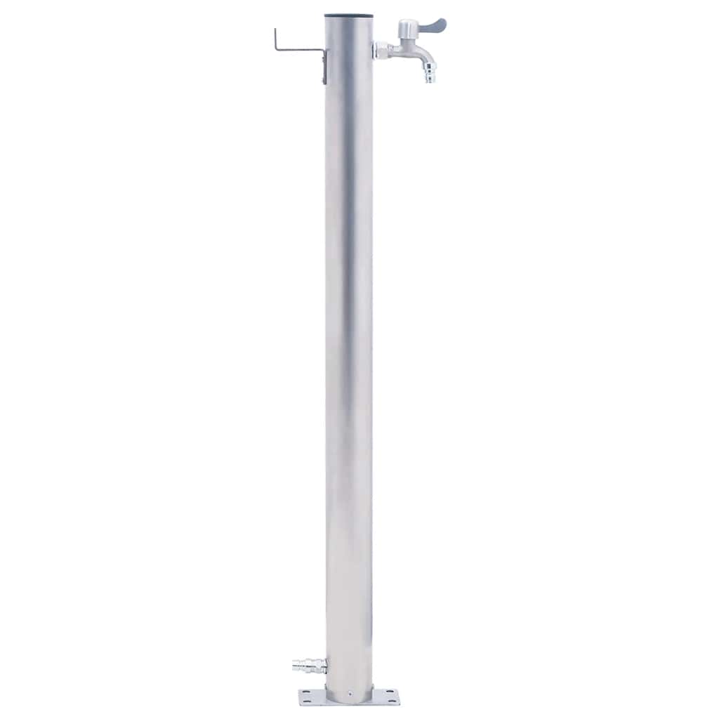 Wassersäule für den Garten 40 cm Edelstahl Quadratisch