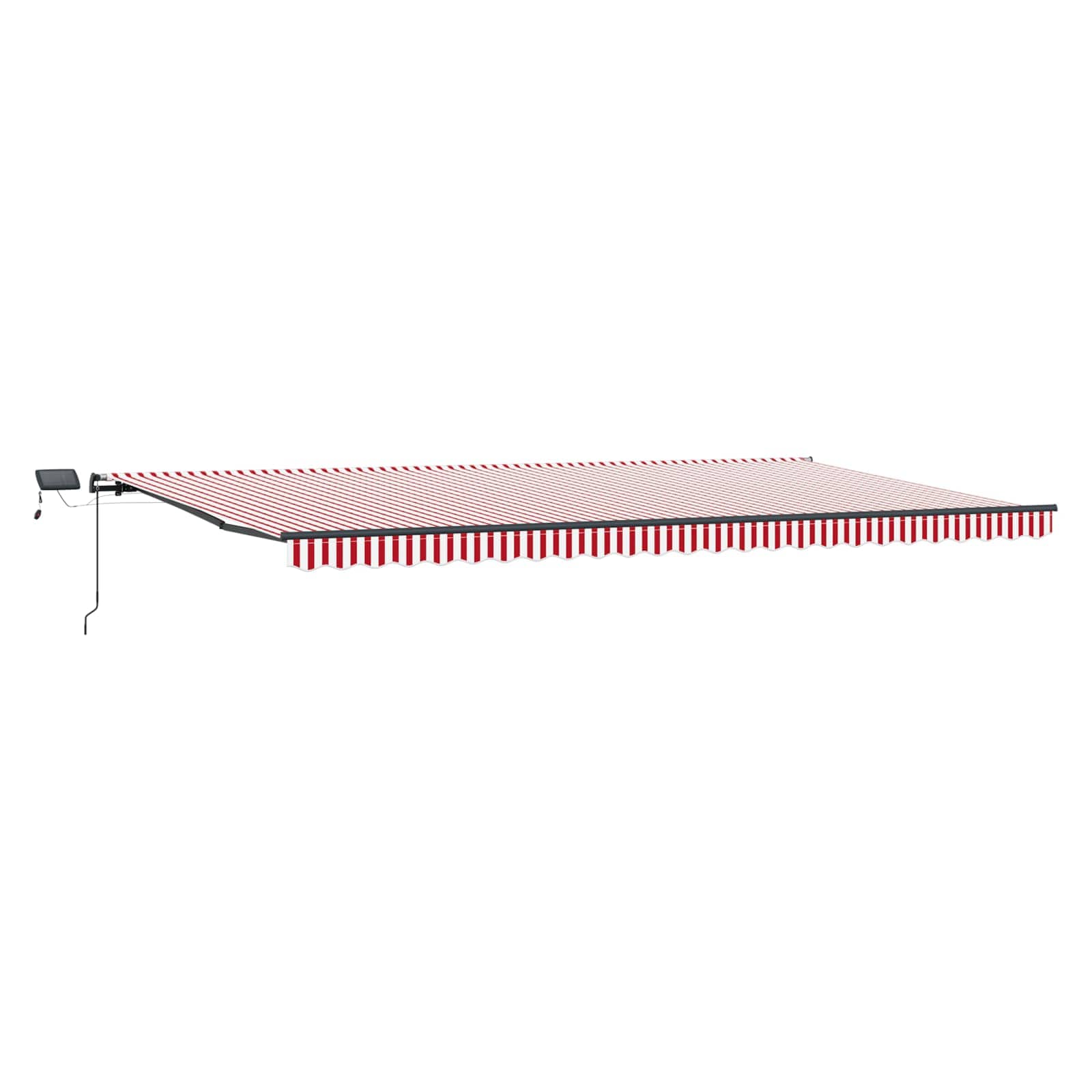 Markise Manuell Einziehbar mit LED 300x250 cm Blau und Weiß