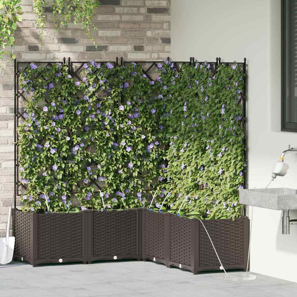 Garten-Pflanzgefäß 4 Stk. Braun 160 x 40 x 22 cm PP