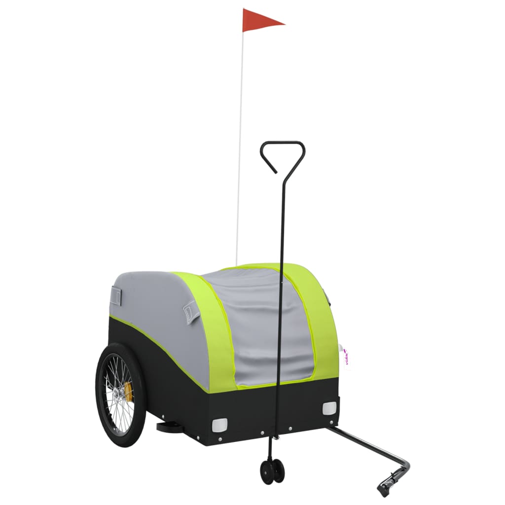 Fahrradanhänger Schwarz und Orange 30 kg Eisen