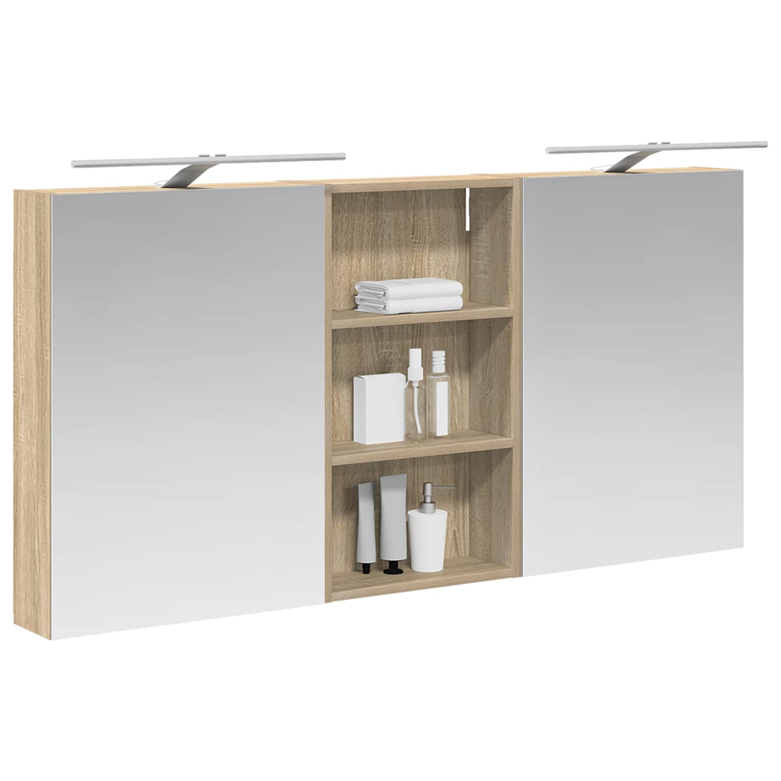 Badezimmerschrank-Set 3 pcs 80 x 10,5 x 50 cm Holzwerkstoff