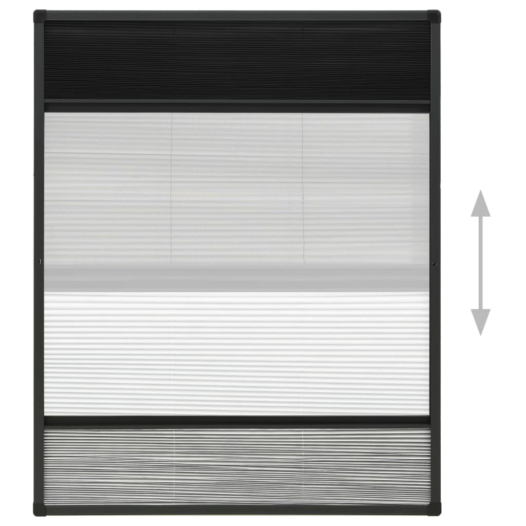 Plisse Insektenschutzfenster mit Jalousie Aluminium 160×80 cm
