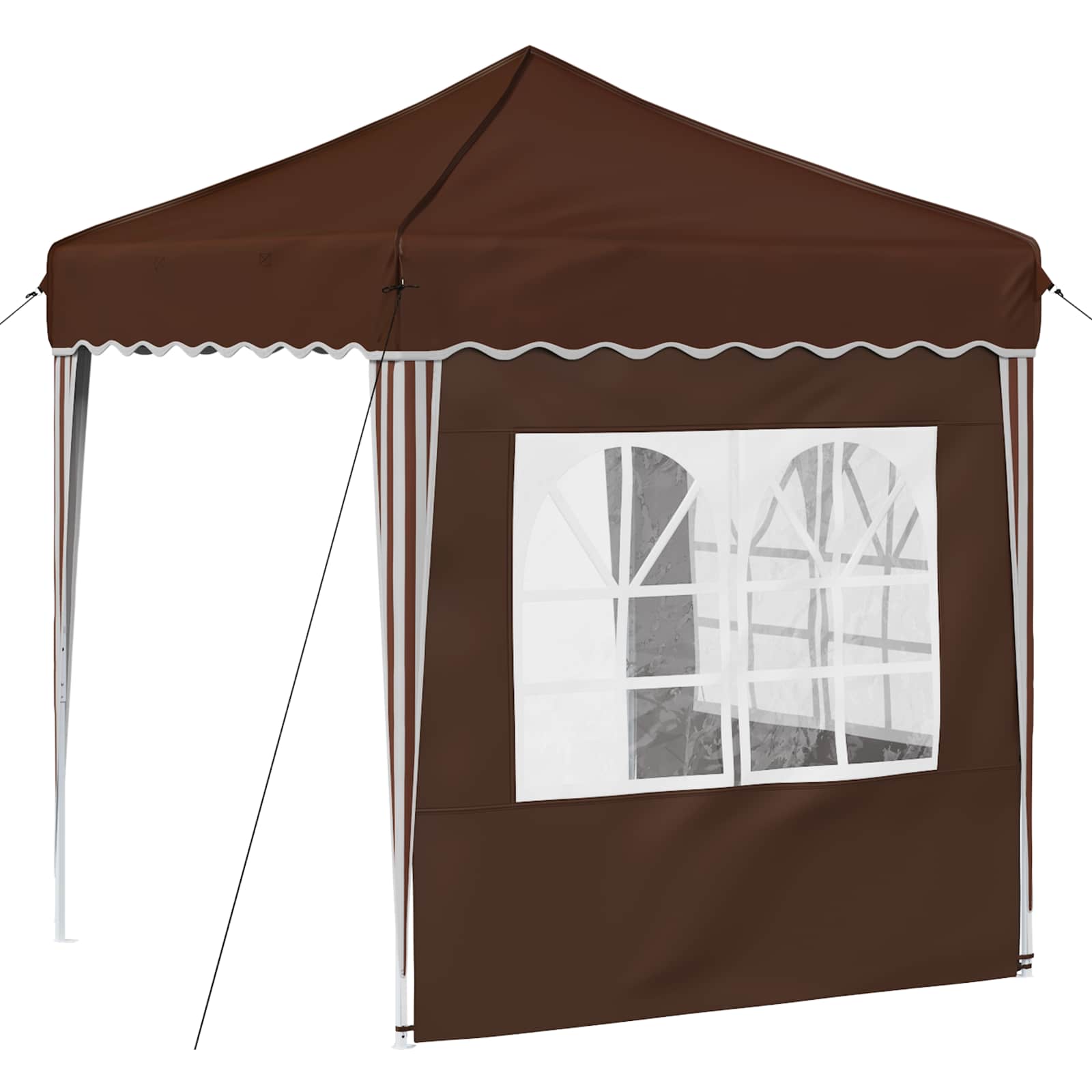 Pop-up Partyzelt 195 x 195 x 245 cm Creme Oxford-Stoff
