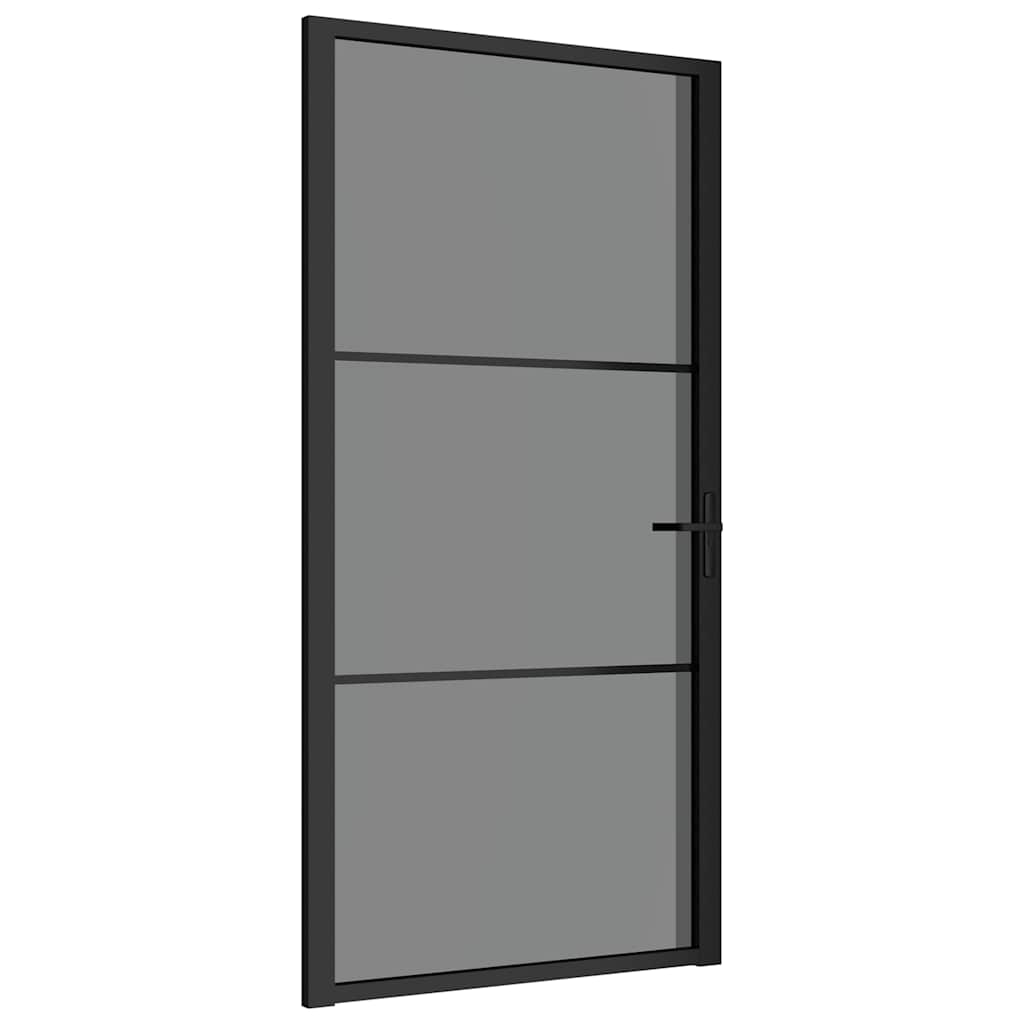 Innentür ESG Glas und Aluminium 76x201,5 cm Schwarz